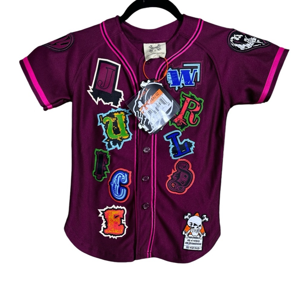 NWT Brand X Juice Wrld World Fighting Demons Baseball Jersey Size Youth Small